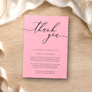 Tarjeta De Recepción Rosa flor de cerezo Foto personalizada de agradeci