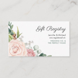 Tarjeta De Recepción Rosa floral Greenery Wreath Boda Regalo Registro
