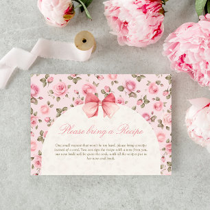 Tarjeta De Recepción Rosa Floral Love Shack Fance Bridal Shower Receta