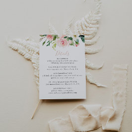 Tarjeta De Recepción Rosa Gold Elegant Fall Flowers Detalles Boda