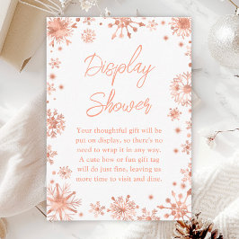 Tarjeta De Recepción Rosa Gold Snowflakes Wind Display Shower