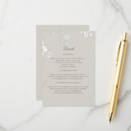 Tarjeta De Recepción Rosa marfil Soneto Clásico Detalles Boda Formal