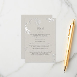 Tarjeta De Recepción Rosa marfil Soneto Clásico Detalles Boda Formal