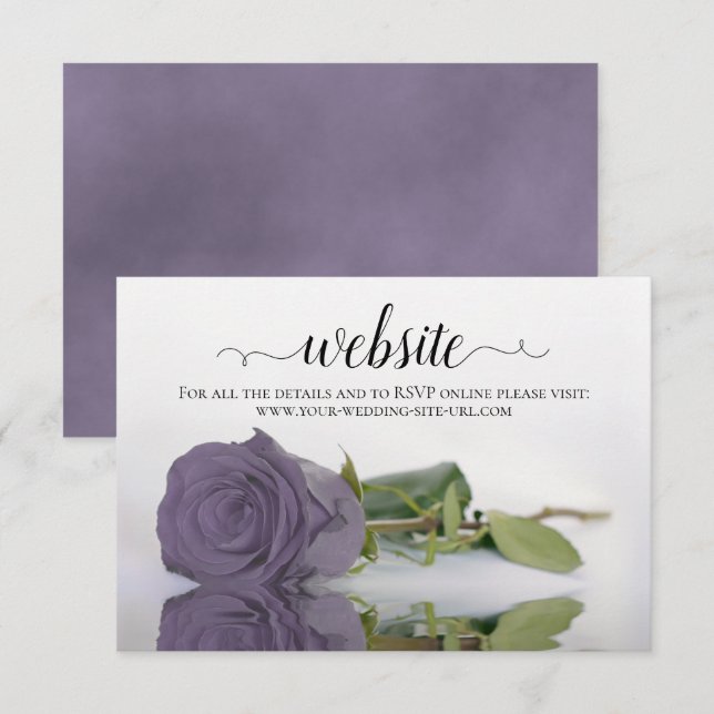 Tarjeta De Recepción Rosa morado de Dusty Lavender sitio web elegante d (Anverso / Reverso)