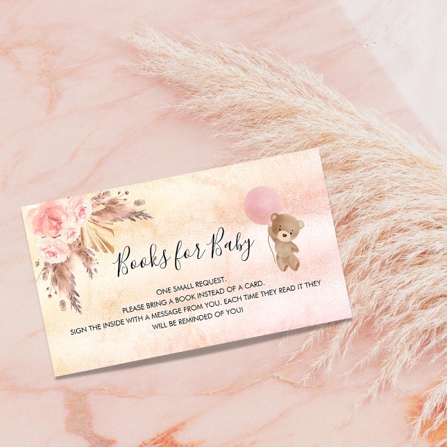 Tarjeta De Recepción Rosa pampas teddy chica solicitud de un libro de d (Subido por el creador)