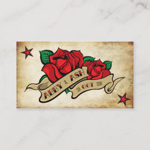 Tarjeta De Recepción Rosa Personalizado de tatuaje RSVP personalizado