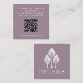 Tarjeta De Recepción Rosa polvoriento Aspen Tree Boda QR