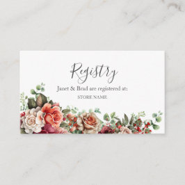 Tarjeta De Recepción Rosa Registro de Bodas de Eucaliptos Florales