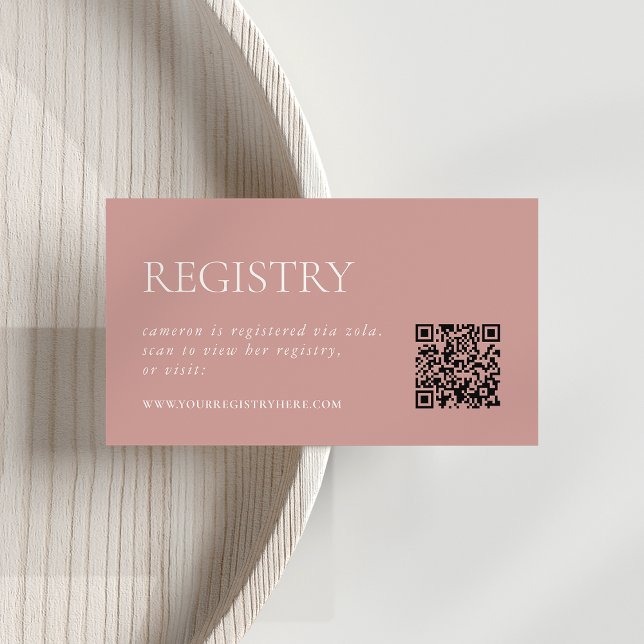 Tarjeta De Recepción Rosa Rosa Dusty | Registro de duchas de novias QR (Subido por el creador)