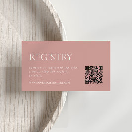 Tarjeta De Recepción Rosa Rosa Dusty | Registro de duchas de novias QR