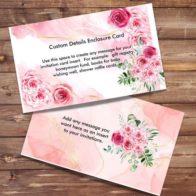 Tarjeta De Recepción Rosa rosa rosa magenta con estilo de moda (Subido por el creador)
