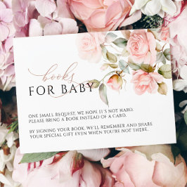 Tarjeta De Recepción Rosa rosa y verde deja carta de solicitud de libro