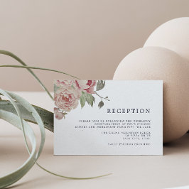 Tarjeta de Recepción Rosa Rubor