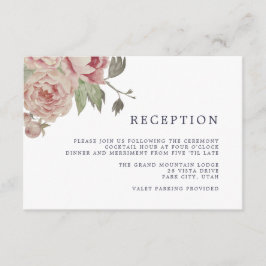 Tarjeta de recepción Rosa Rubor