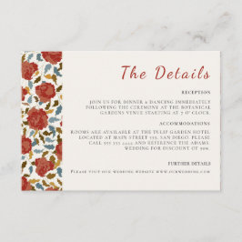 Tarjeta De Recepción Rosa silvestre Petals florales Boda de asuntos de