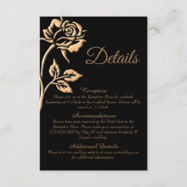 Tarjeta De Recepción Rosa simple de oro