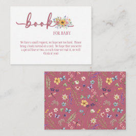 Tarjeta De Recepción Rosa sólido de flores silvestres libro Baby Shower
