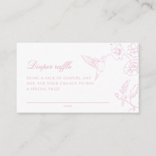 Tarjeta De Recepción Rosa suave Chinoiserie Diaper Raffle