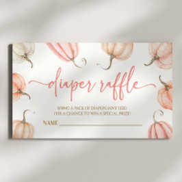 Tarjeta De Recepción Rosa Un Pequeño Calabaza Baby Shower Diaper Raffle