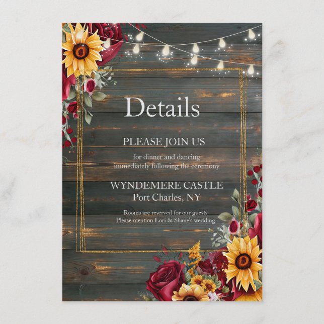 Tarjeta De Recepción Rosa y Aster (Anverso)