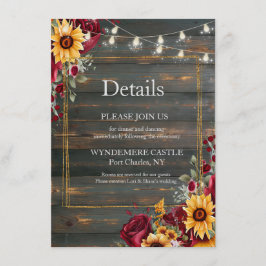 Tarjeta De Recepción Rosa y Aster