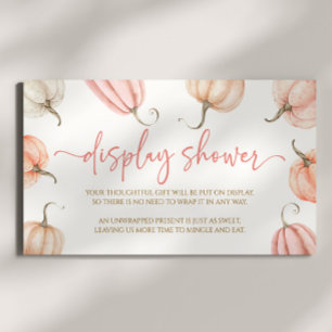 Tarjeta De Recepción Rosada Un Pequeño Calabaza Baby Shower Display Sho