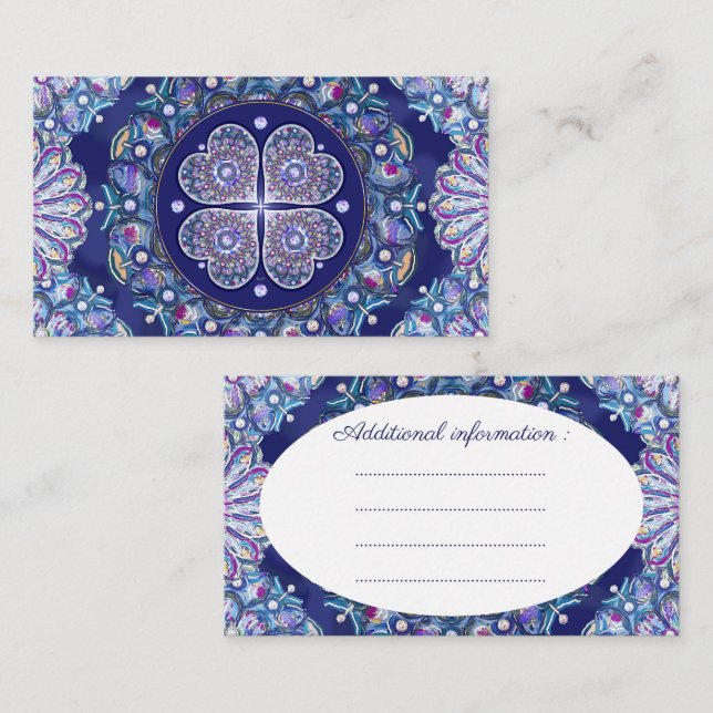 Tarjeta De Recepción Rosario azul (Anverso / Reverso)