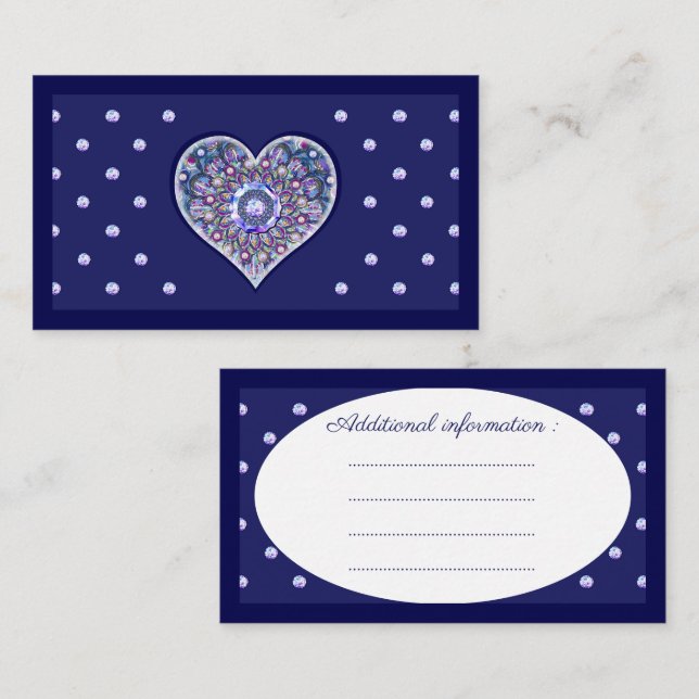 Tarjeta De Recepción Rosario azul (Anverso / Reverso)