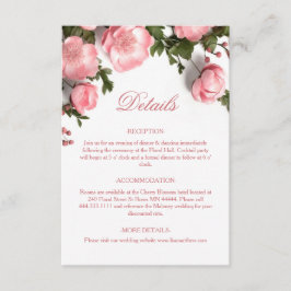 Tarjeta De Recepción Rosas 3D Flores Silvestres Blancas