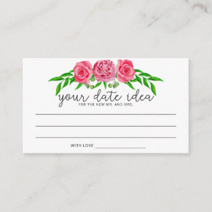 Tarjeta De Recepción Rosas acuarela Ideas para una noche de cita \ Tarr