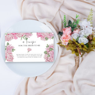 Tarjeta De Recepción Rosas acuarela - Receta para la futura novia
