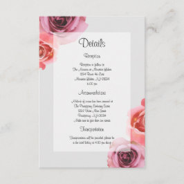 Tarjeta De Recepción Rosas audaces de primavera rosada y morada