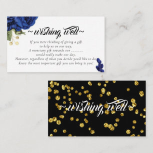 Tarjeta De Recepción Rosas azules deseando lo mejor para el Boda