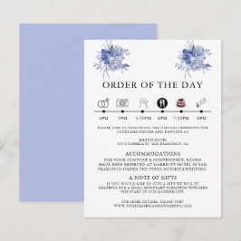 Tarjeta De Recepción rosas azules polvorientas rústicas y otras flores