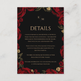 Tarjeta De Recepción Rosas Borgoña Boda Boho