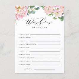 Tarjeta De Recepción Rosas de color de agua rosa Rubor Deseos de Baby S