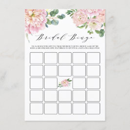 Tarjeta De Recepción Rosas de color de agua rosada Juega de Bingo de du
