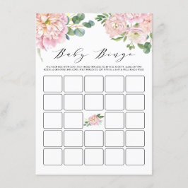Tarjeta De Recepción Rosas de color de agua rosada Juego de Bingo Baby