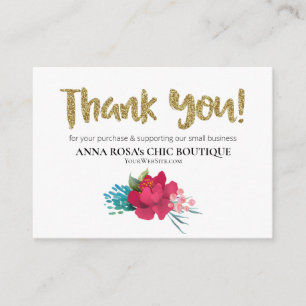 Tarjeta De Recepción *~* ROSAS FLORAL QR Logo GRACIAS A LA Revisión AP8