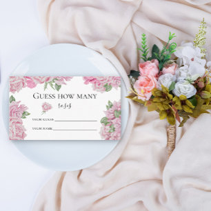 Tarjeta De Recepción Rosas florales - adivinen cuántos rosas juegan nov