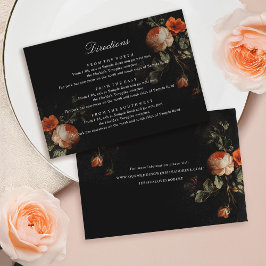 Tarjeta De Recepción Rosas florales oscuros Masters Bodas de los Países