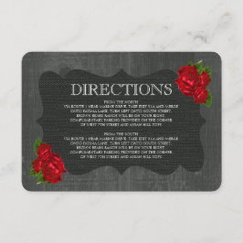 Tarjeta De Recepción Rosas Florales Rojos Gabinete Boda gótico de mader