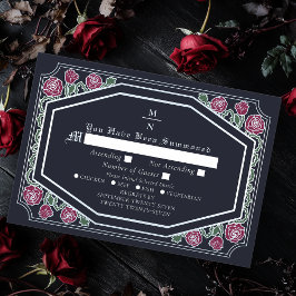 Tarjeta De Recepción Rosas góticos y bodas de Thorns RSVP