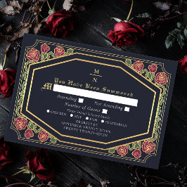Tarjeta De Recepción Rosas góticos y bodas de Thorns RSVP