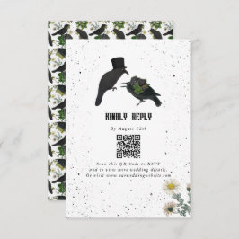 Tarjeta De Recepción Rosas negros góticos se vuelven Bodas