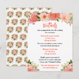 Tarjeta De Recepción Rosas Rojas Coral con Follaje