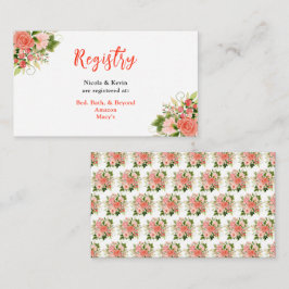 Tarjeta De Recepción Rosas Rojas Coral con Follaje