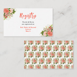 Tarjeta De Recepción Rosas Rojas Coral con Follaje