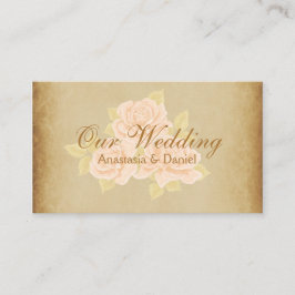 Tarjeta De Recepción Rosas románticos inserto de bodas de oro rosa