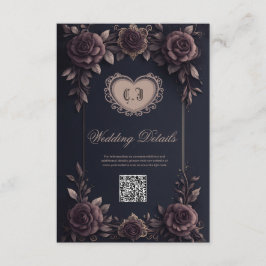 Tarjeta De Recepción Rosas románticos vintage.